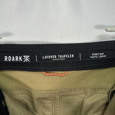 Roark Everyday Layover Traveler Shorts Mens 38 Brown Zip Pockets Drawstring 6” - Thumbnail 4