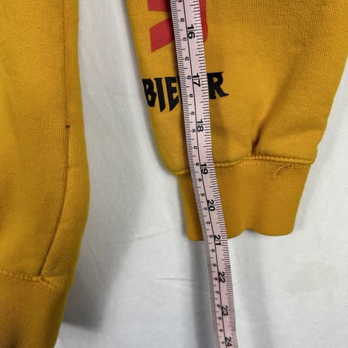 Justin Bieber Stadium Hoodie 2017 Purpose Tour Sweatshirt Small Yellow Pullover - Thumbnail 13