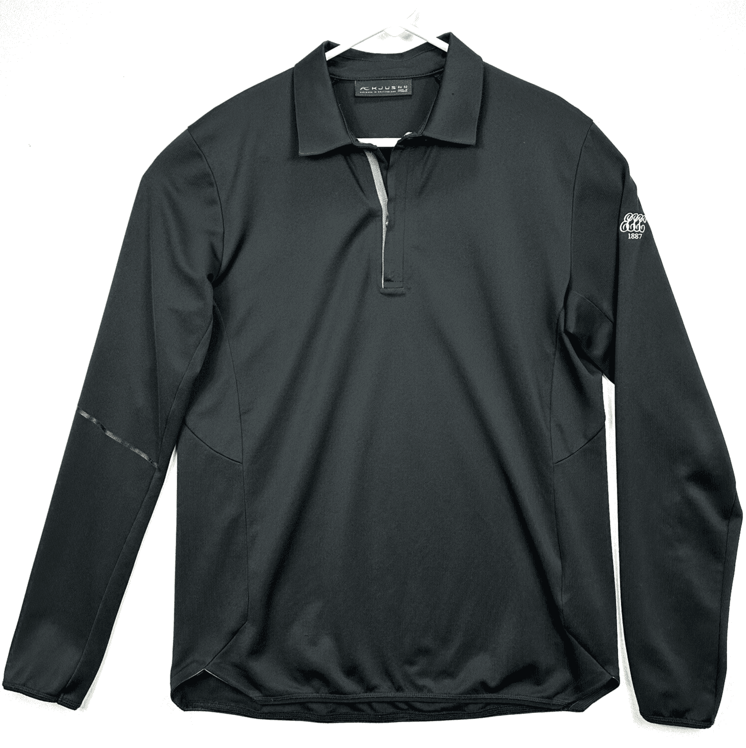 Kjus Mens FRX Polo EU 52 US Large 1/4 Zip Black Long Sleeve Shirt Golf ECCC - Image 1