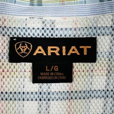 Ariat Western Oxford Shirt Mens Large Multicolor Plaid Long Sleeve Button Down - Thumbnail 6