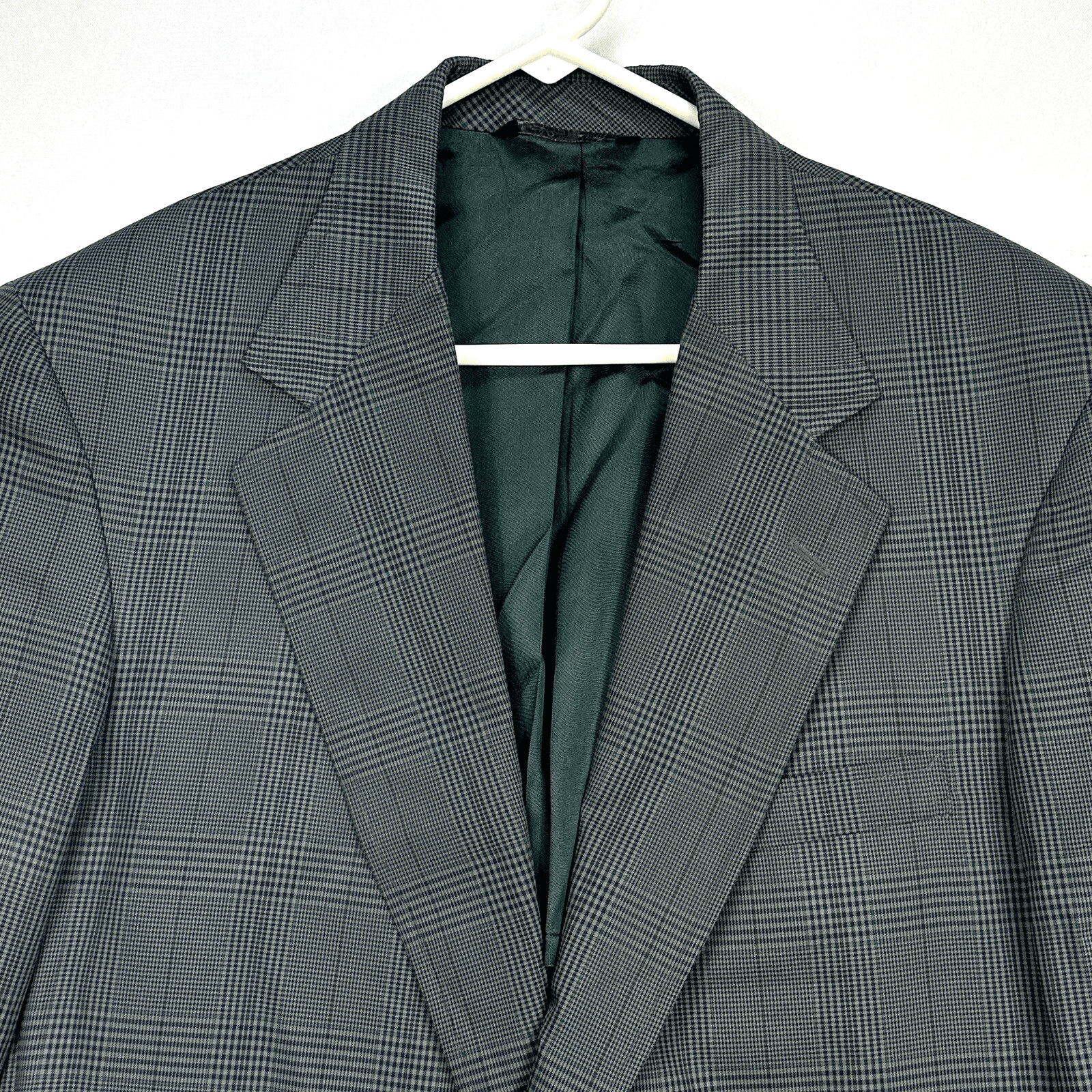 Vintage LL Bean Travel Blazer Mens 40 R Glen Plaid Sport Coat Green Blue USA - Thumbnail 2