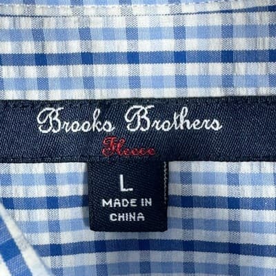 Brooks Brothers Oxford Shirt Boys Large Seersucker Blue Check Plaid Button Down - Thumbnail 6