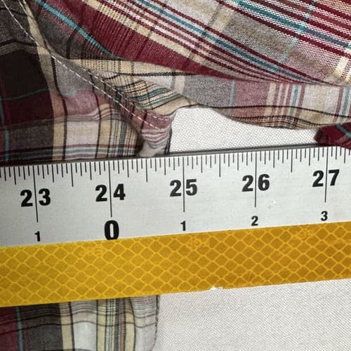 Vintage Levis Pearl Snap Shirt Mens 2XL Red Plaid Long Sleeve Cowboy Rodeo - Thumbnail 7