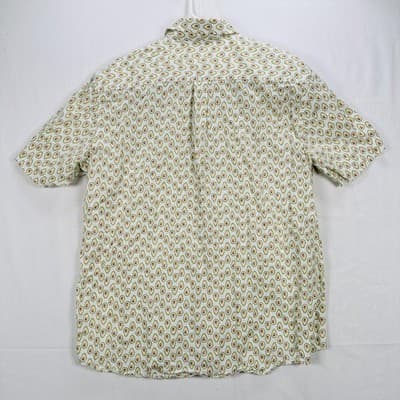 Johnnie-O Hangin' Out Shirt Mens Large White Avocado Linen Blend Short Sleeve - Thumbnail 3