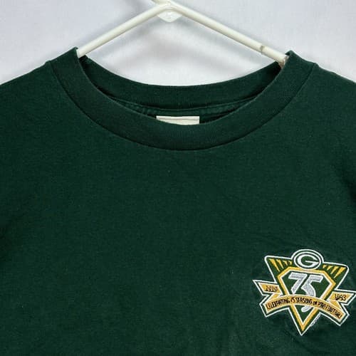 Vintage Nutmeg Green Bay Packers T-shirt Men 2XL Green 1993 75th Anniversary USA - Thumbnail 6