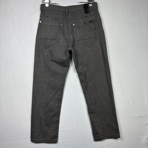 SouthPole Jeans Mens 34 x 29 Gray Baggy Straight Leg RN82628 Vintage Y2K - Thumbnail 2