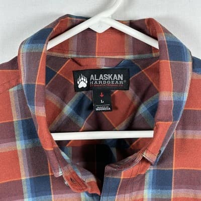 Alaskan Hardgear Flannel Shirt Mens Large Red Plaid Long Sleeve Button Up Duluth - Thumbnail 5