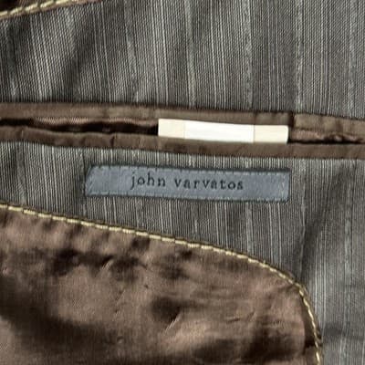 John Varvatos Blazer Mens 42 R Gray Striped Sport Coat 2 Button Double Vent - Thumbnail 6