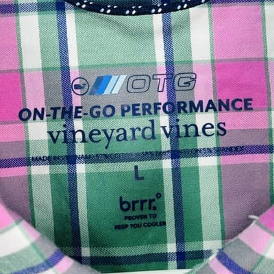 Vineyard Vines On-The-Go Performance Oxford Shirt Mens Large Plaid Button Down - Thumbnail 5