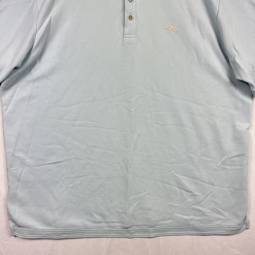 Tommy Bahama Supima Polo Shirt Mens 2XL Light Blue Logo Short Sleeve - Thumbnail 4