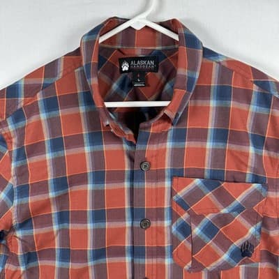 Alaskan Hardgear Flannel Shirt Mens Large Red Plaid Long Sleeve Button Up Duluth - Thumbnail 4