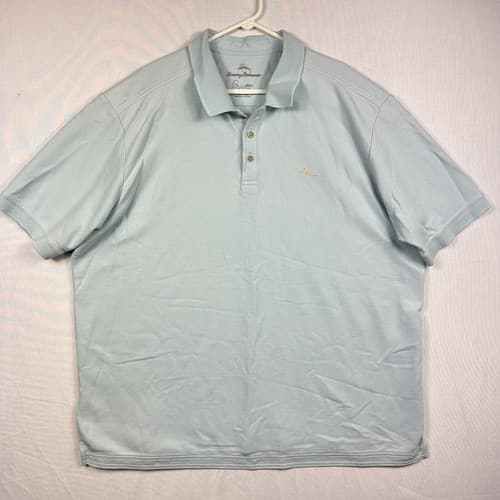 Tommy Bahama Supima Polo Shirt Mens 2XL Light Blue Logo Short Sleeve - Thumbnail 2