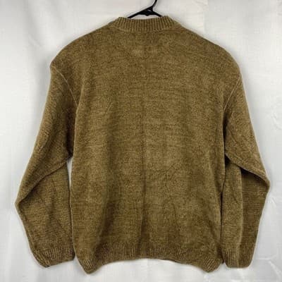 Bergati Mens Chenille Colorblock Geometric Sweater Brown Burgundy Size M Vintage - Thumbnail 2