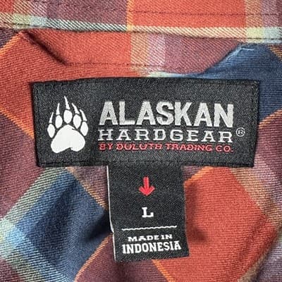 Alaskan Hardgear Flannel Shirt Mens Large Red Plaid Long Sleeve Button Up Duluth - Thumbnail 6