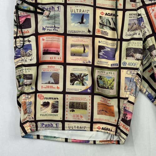 Hippy Tree Board Shorts Mens 36 Surf Swim Trunks Surf Multicolor Camera Print 9" - Thumbnail 4