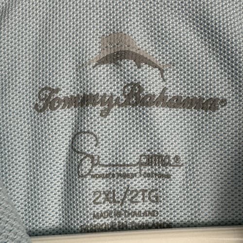 Tommy Bahama Supima Polo Shirt Mens 2XL Light Blue Logo Short Sleeve - Thumbnail 8