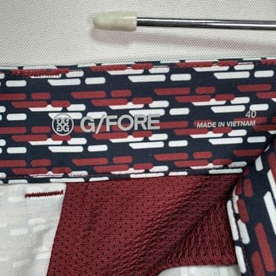 G/FORE G4 Shorts Mens 40 Golf Performance Stretch Black Red Geometric 8" NEW - Thumbnail 6