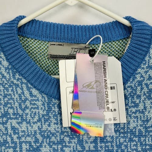 Harsh & Cruel Sweater Adult Small Blue Green Crewneck Have A Good Day 3D NEW - Thumbnail 6