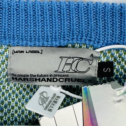 Harsh & Cruel Sweater Adult Small Blue Green Crewneck Have A Good Day 3D NEW - Thumbnail 8