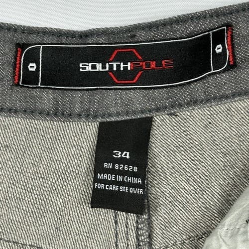 SouthPole Jeans Mens 34 x 29 Gray Baggy Straight Leg RN82628 Vintage Y2K - Thumbnail 8