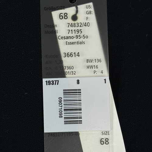 Hiltl ZE200 Ultimate Trouser Pants Mens 48 Navy Blue Unhemmed NEW $195 - Thumbnail 15