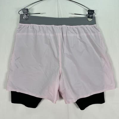 Ten Thousand Lined Compression Shorts Mens Small Pink Athletic Training Gym EUC - Thumbnail 2