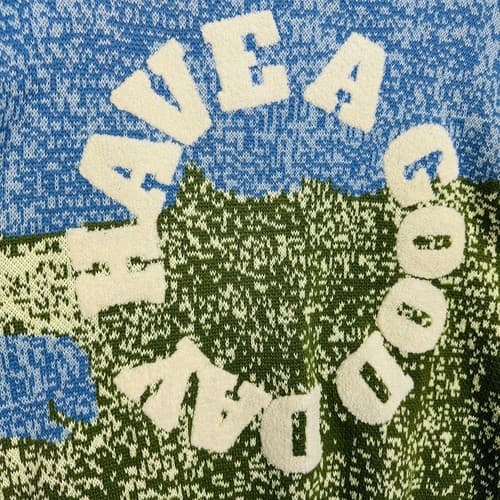 Harsh & Cruel Sweater Adult Small Blue Green Crewneck Have A Good Day 3D NEW - Thumbnail 10