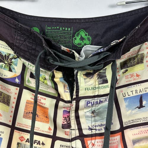 Hippy Tree Board Shorts Mens 36 Surf Swim Trunks Surf Multicolor Camera Print 9" - Thumbnail 7