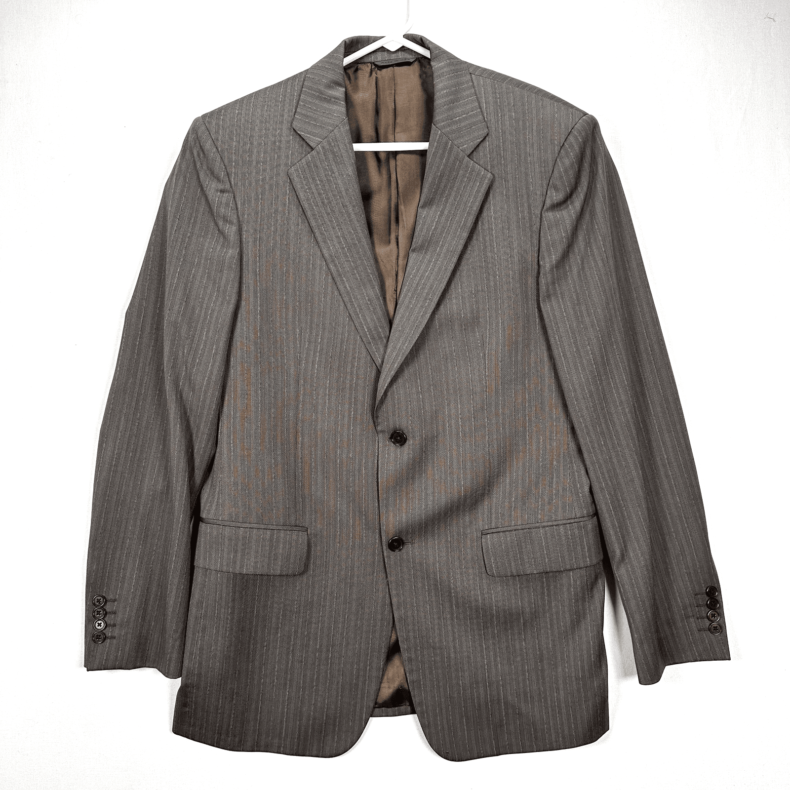 John Varvatos Blazer Mens 42 R Gray Striped Sport Coat 2 Button Double Vent