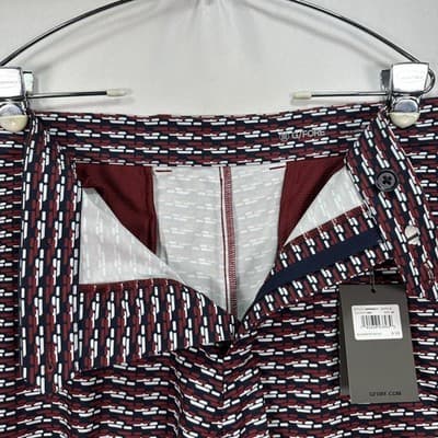 G/FORE G4 Shorts Mens 40 Golf Performance Stretch Black Red Geometric 8" NEW - Thumbnail 5