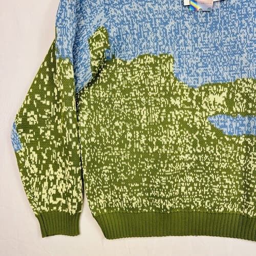 Harsh & Cruel Sweater Adult Small Blue Green Crewneck Have A Good Day 3D NEW - Thumbnail 4