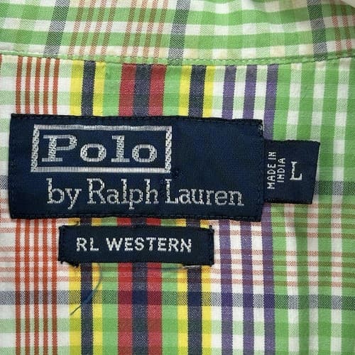 Polo Ralph Lauren RL Western Shirt Mens Large Pearl Snap Double Pocket Vintage - Thumbnail 7