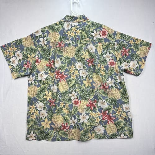 Vintage Tommy Hilfiger Hawaiian Shirt Men 2XL Floral Pineapple Camp Short Sleeve - Thumbnail 3