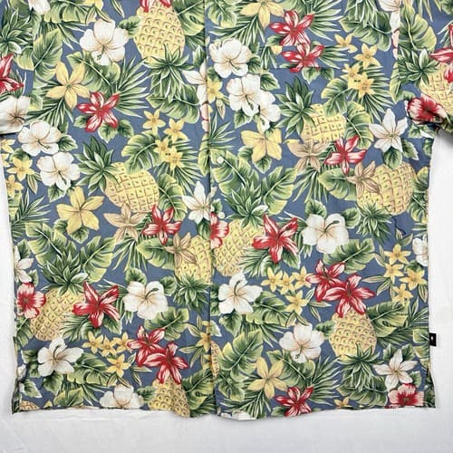 Vintage Tommy Hilfiger Hawaiian Shirt Men 2XL Floral Pineapple Camp Short Sleeve - Thumbnail 4
