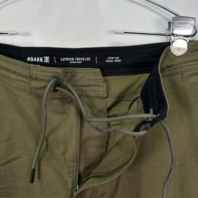 Roark Everyday Layover Traveler Shorts Mens 38 Green Drawstring Zip Pockets 6" - Thumbnail 4