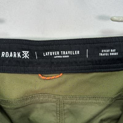 Roark Everyday Layover Traveler Shorts Mens 38 Green Drawstring Zip Pockets 6" - Thumbnail 5
