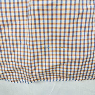 Billy Reid Linen Blend Shirt Mens XL Orange Blue Check Button Long Sleeve Fit 3 - Thumbnail 7