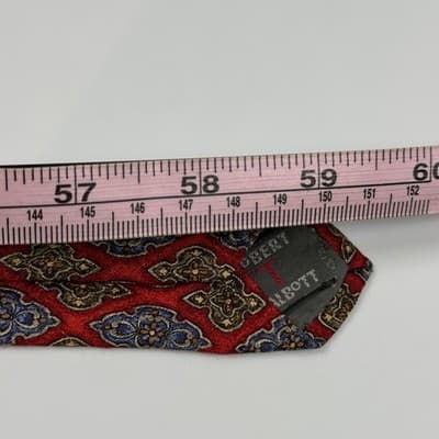 Robert Talbott Best of Class Mens 100% Silk Tie Red Navy Medallion Geometric - Thumbnail 7