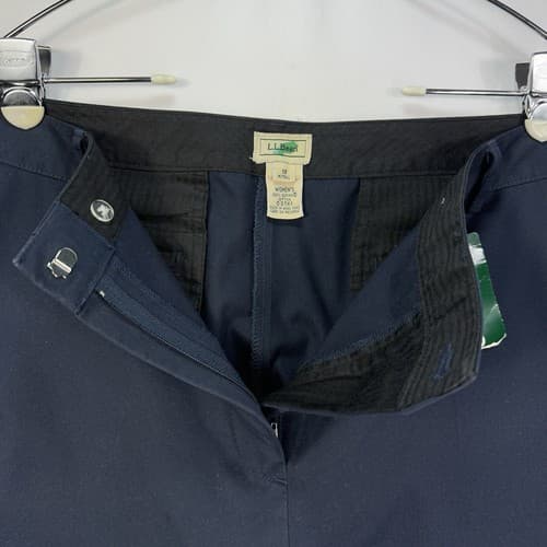 NEW LL Bean Womens 18 M Tall Navy Blue Pants Wrinkle Resistant Cotton Trousers - Thumbnail 4