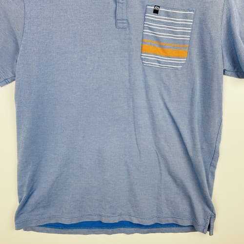TRAVIS MATHEW Golf Polo Shirt Mens Large Performance Blue Pocket Blackhawk CC - Thumbnail 6