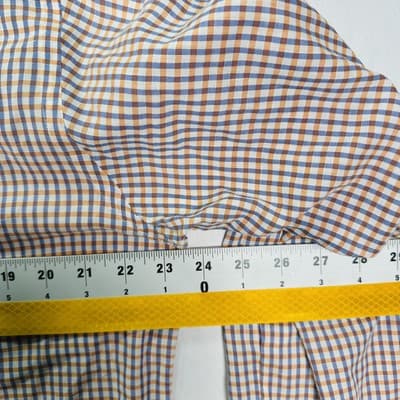 Billy Reid Linen Blend Shirt Mens XL Orange Blue Check Button Long Sleeve Fit 3 - Thumbnail 10