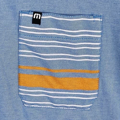 TRAVIS MATHEW Golf Polo Shirt Mens Large Performance Blue Pocket Blackhawk CC - Thumbnail 7