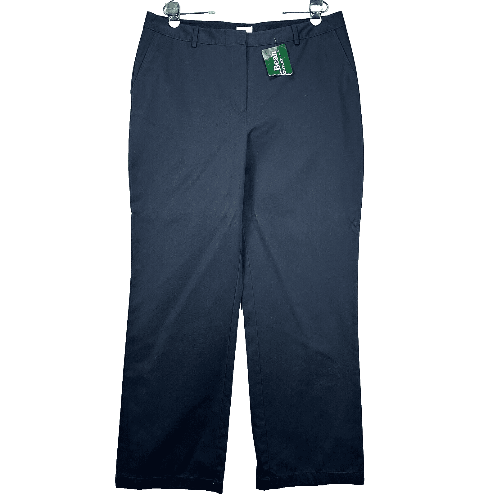 NEW LL Bean Womens 18 M Tall Navy Blue Pants Wrinkle Resistant Cotton Trousers
