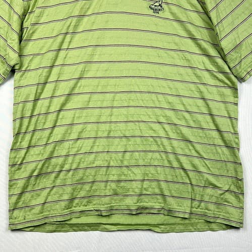 The Pinehurst Collection Golf Polo Shirt Mens Large Green Striped Pinehurst 1895 - Thumbnail 4