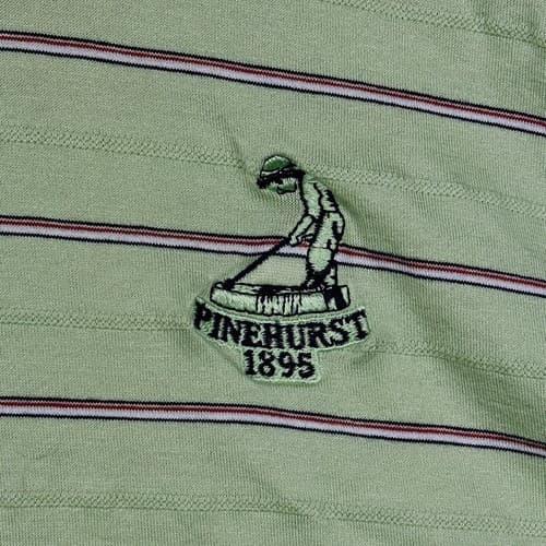 The Pinehurst Collection Golf Polo Shirt Mens Large Green Striped Pinehurst 1895 - Thumbnail 7
