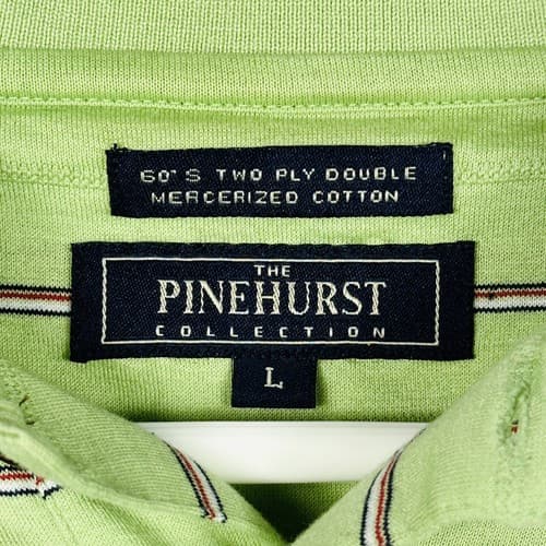 The Pinehurst Collection Golf Polo Shirt Mens Large Green Striped Pinehurst 1895 - Thumbnail 9