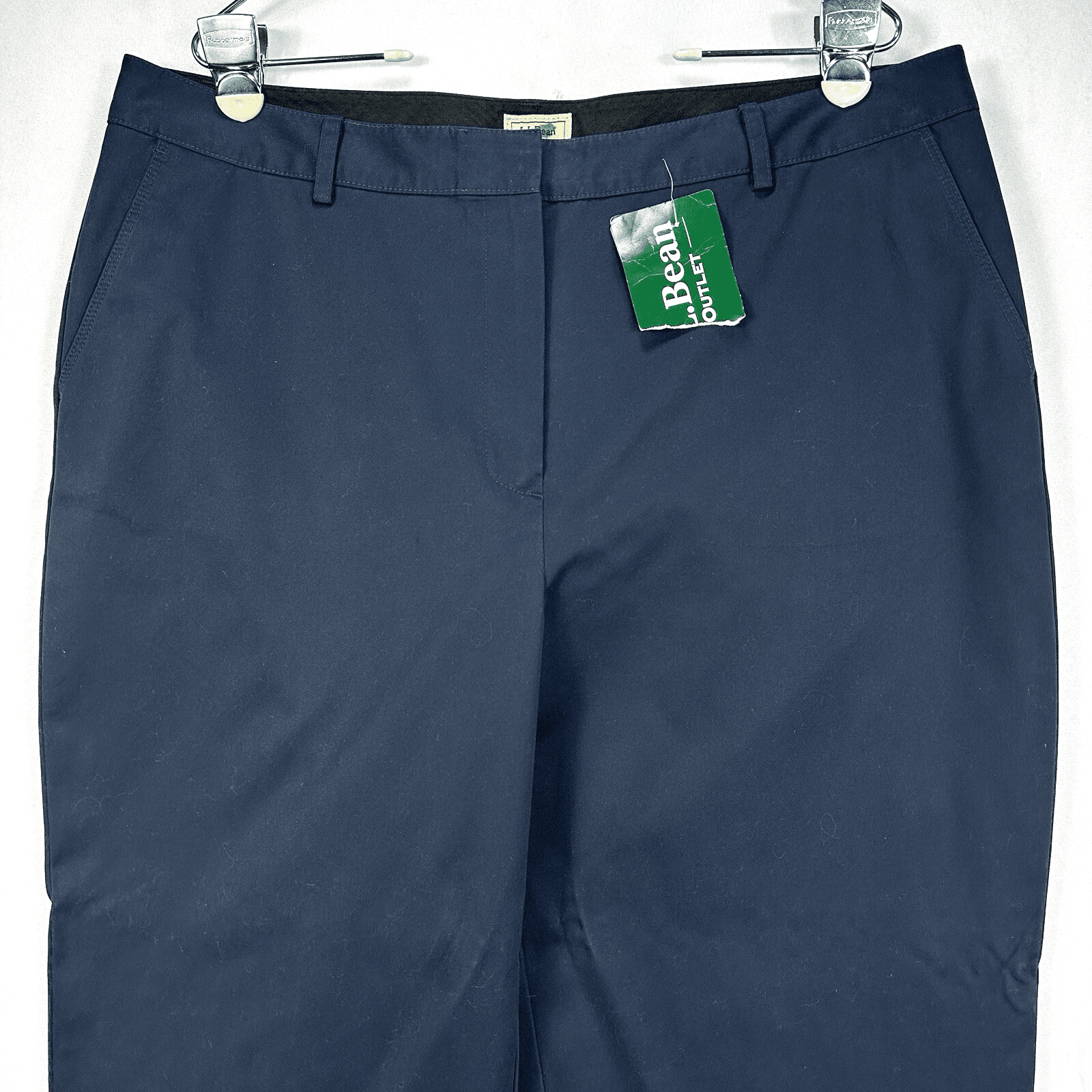 NEW LL Bean Womens 18 M Tall Navy Blue Pants Wrinkle Resistant Cotton Trousers - Thumbnail 2