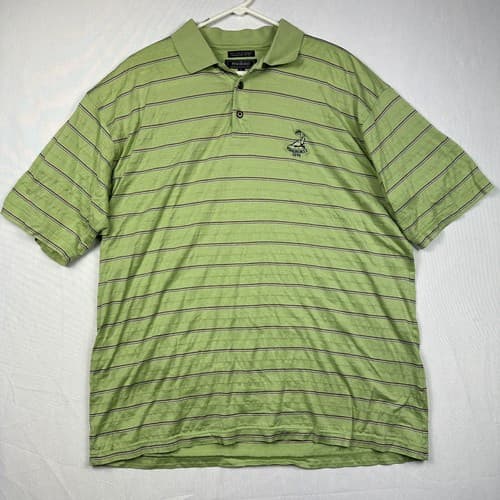 The Pinehurst Collection Golf Polo Shirt Mens Large Green Striped Pinehurst 1895 - Thumbnail 2