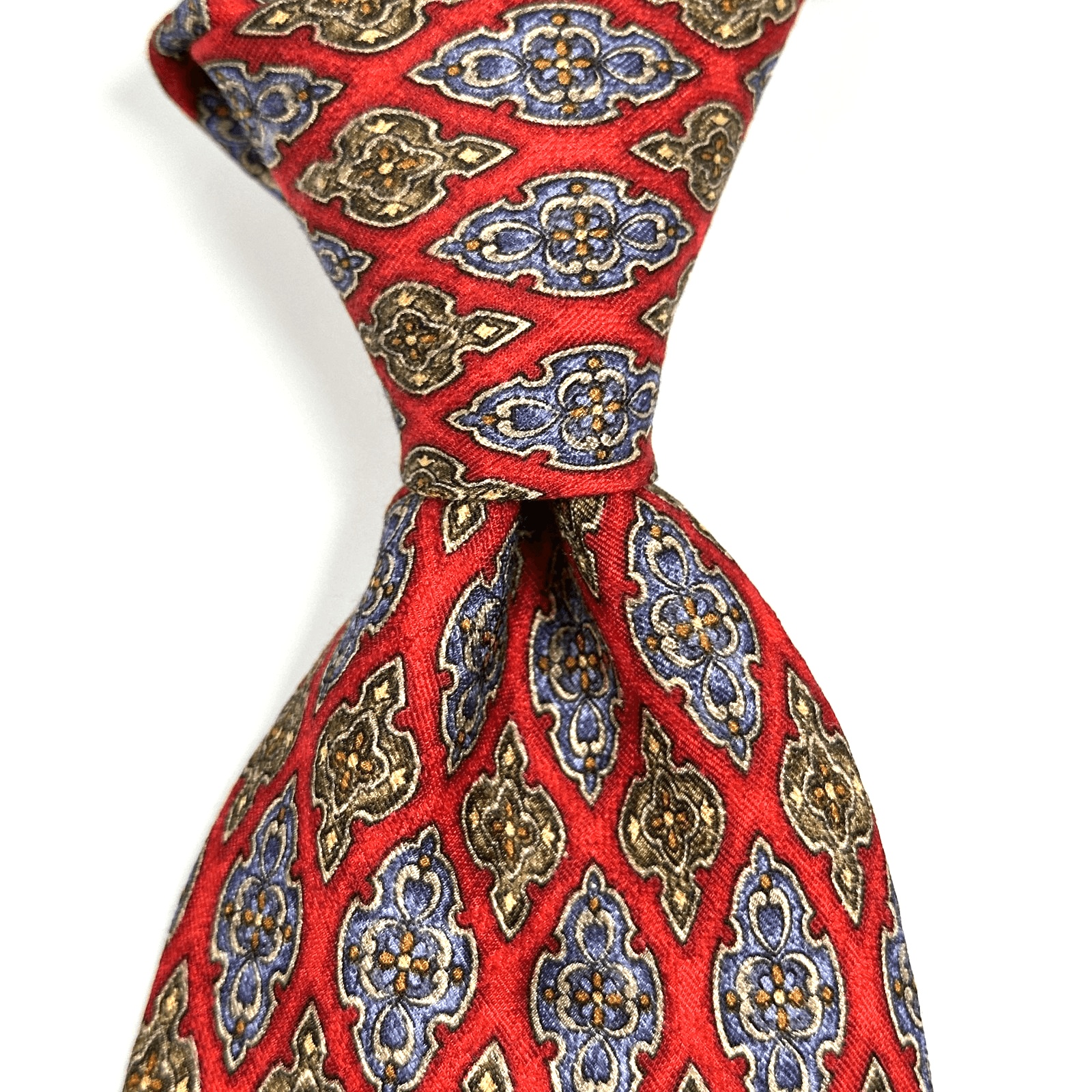 Robert Talbott Best of Class Mens 100% Silk Tie Red Navy Medallion Geometric