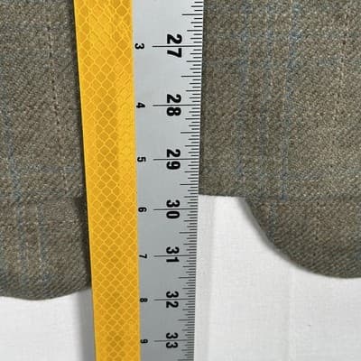 H Freeman Mens 46 R Beige Windowpane Plaid Tweed Blazer Sport Coat 2-Button - Thumbnail 8